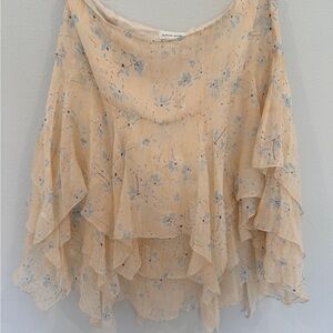 Banana Republic Silk Skirt Size 14 Spring Summer Floral Print A Line